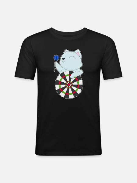 Cible de fléchettes pour chat - T-shirt près du corps Homme - noir