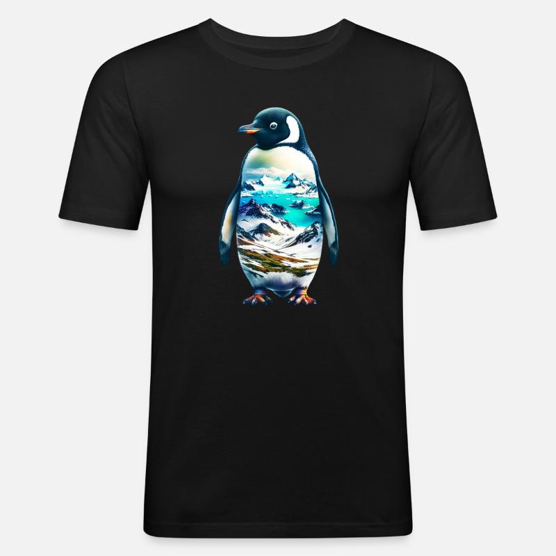 Pinguin - Männer Slim Fit T-Shirt - Schwarz
