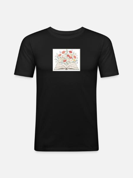 Livres - T-shirt près du corps Homme - noir