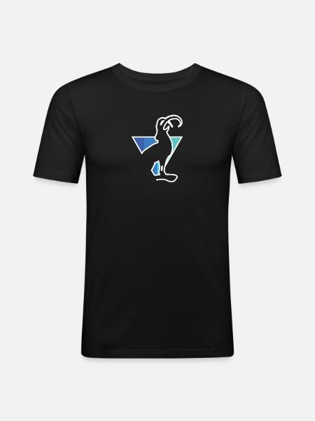 Steinbock Dreieck - Männer Slim Fit T-Shirt - Schwarz