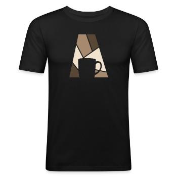 Café Café Cappuccino - T-shirt près du corps Homme - noir - Devant - Nik (191cm)