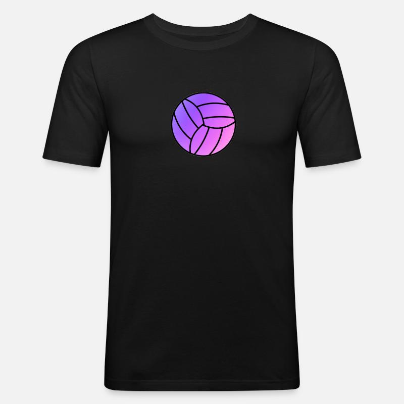 Rainbow Volleyball - Männer Slim Fit T-Shirt - Schwarz