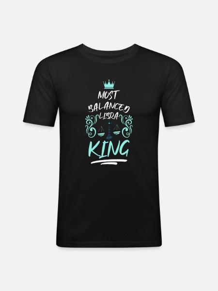 Libra Horoscope October Sky - Men's Slim Fit T-Shirt - black