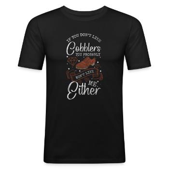 Schuhmacher Arbeit Stiefel - Männer Slim Fit T-Shirt - Schwarz - Vorne - Nik (191cm)
