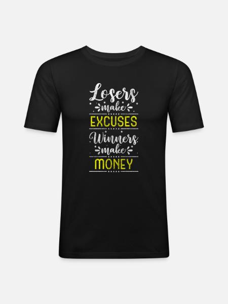 Rich Life Dollar Money - Men's Slim Fit T-Shirt - black