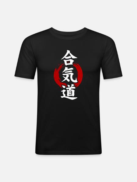 Enso Aikido - T-shirt près du corps Homme - noir