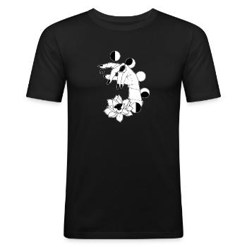 Hand und Monde - Männer Slim Fit T-Shirt - Schwarz - Vorne - Nik (191cm)