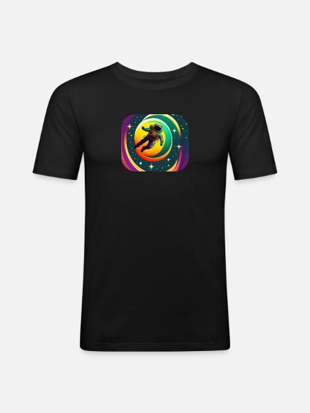 Lost in space - T-shirt près du corps Homme - noir