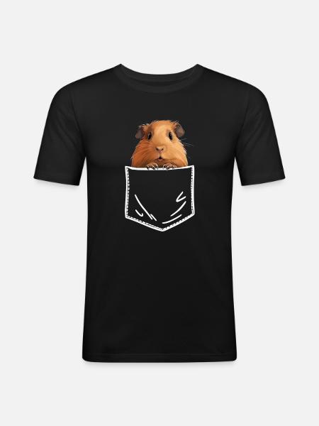 MEERSCHWEINCHEN - Männer Slim Fit T-Shirt - Schwarz