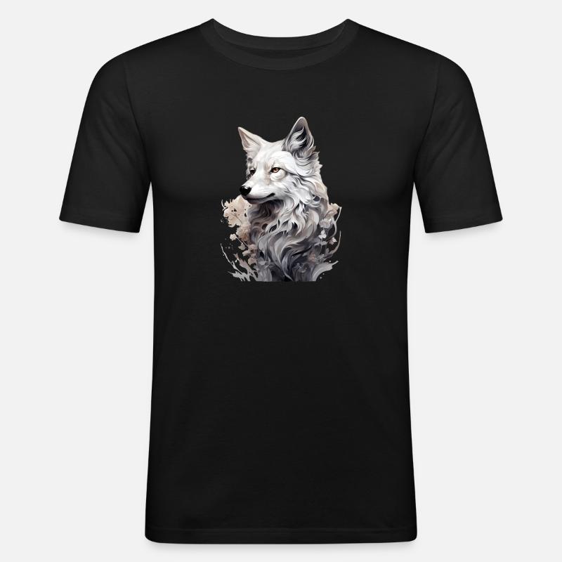 Polarfuchs - Männer Slim Fit T-Shirt - Schwarz