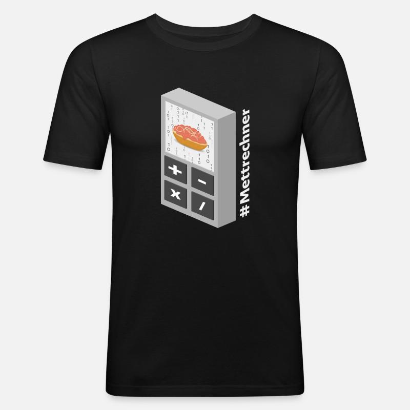 Mettrechner - Männer Slim Fit T-Shirt - Schwarz