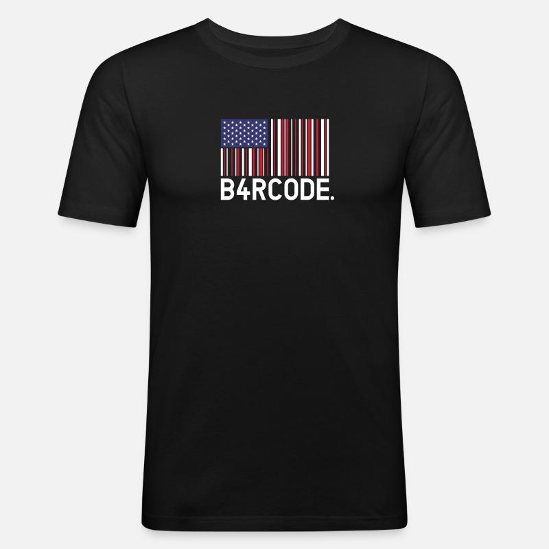 B4RCODE. USA - Männer Slim Fit T-Shirt - Schwarz