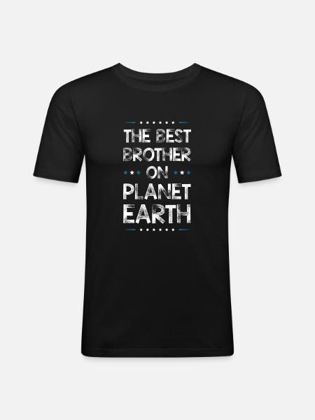 Bester Bruder Spruch - Männer Slim Fit T-Shirt - Schwarz