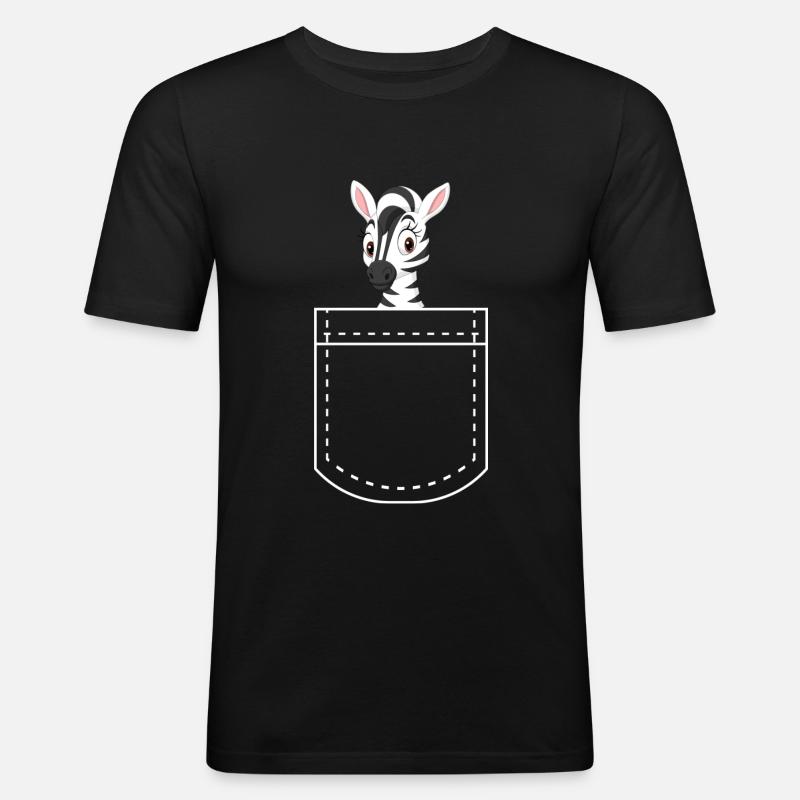 Zebra - Männer Slim Fit T-Shirt - Schwarz