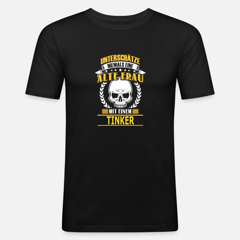 TINKER - Männer Slim Fit T-Shirt - Schwarz