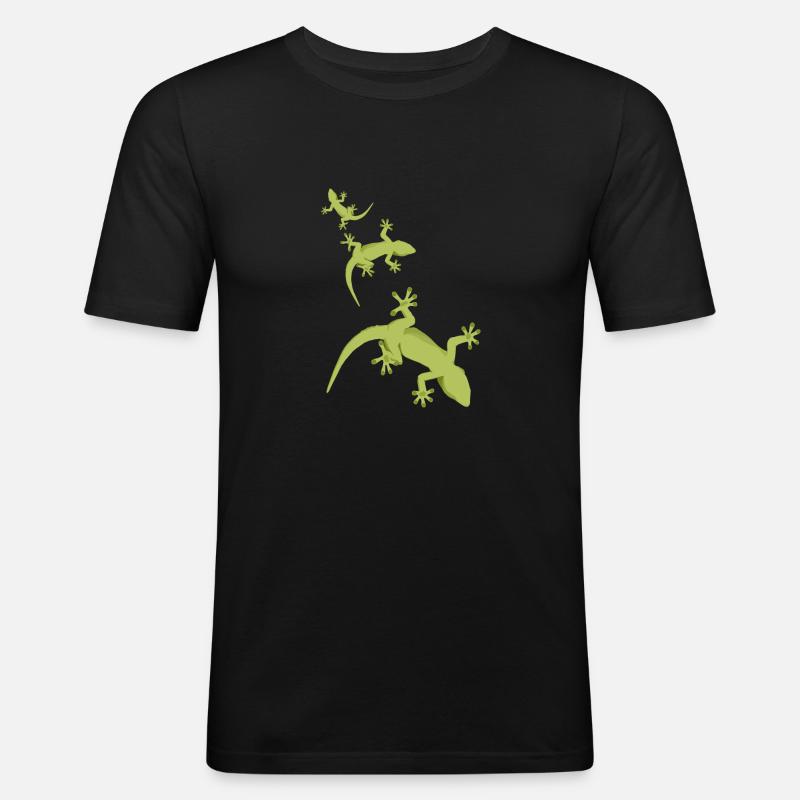 echsen - Männer Slim Fit T-Shirt - Schwarz
