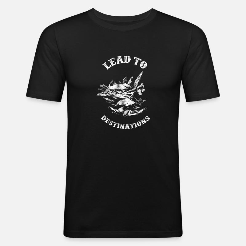 Difficult Roads - Männer Slim Fit T-Shirt - Schwarz