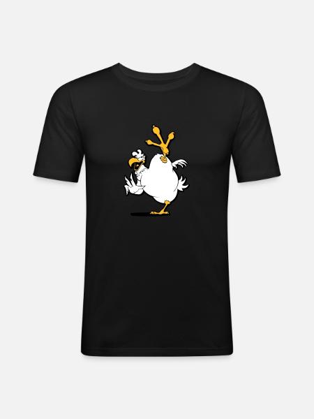 kung_fu_chicken - Men's Slim Fit T-Shirt - black