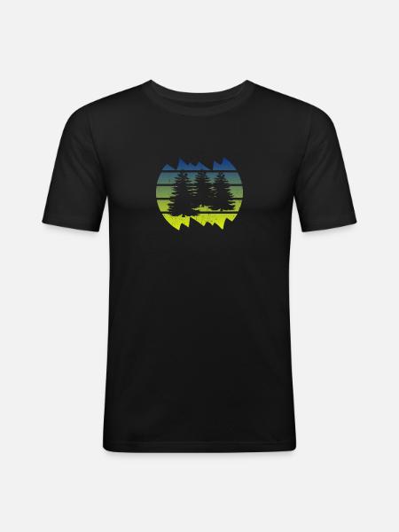 Hiking - Sunset Outdoor - Men's Slim Fit T-Shirt - black