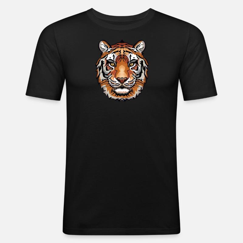 Tiger - Männer Slim Fit T-Shirt - Schwarz