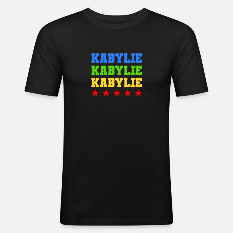 Kabylei - Männer Slim Fit T-Shirt - Schwarz
