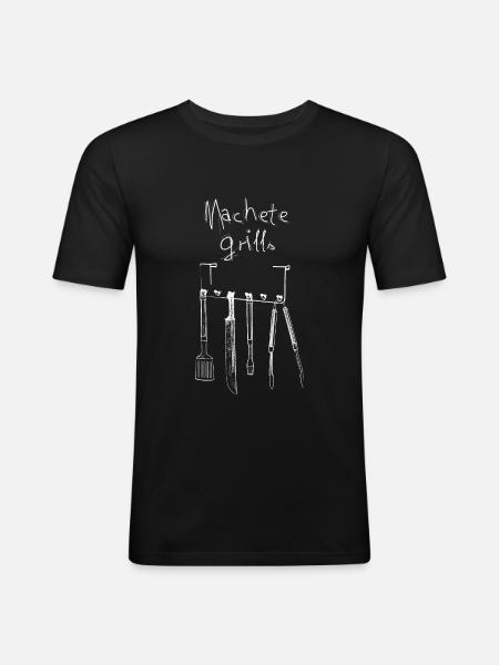 Machete grills - Männer Slim Fit T-Shirt - Schwarz