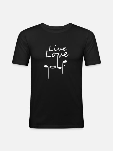 live love golf - Men's Slim Fit T-Shirt - black