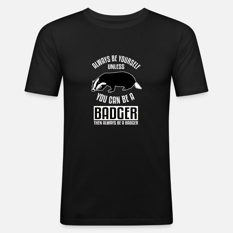 Ich bin ein Dachs - Männer Slim Fit T-Shirt - Schwarz