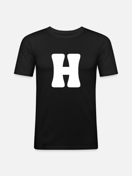 H - Men's Slim Fit T-Shirt - black