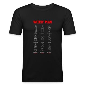 Gin T-shirt - Gin and Tonic Shirt - Gin plan - Männer Slim Fit T-Shirt - Schwarz - Vorne - Nik (191cm)