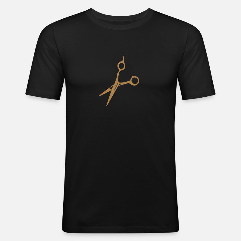 Frisör-Schere / barber scissors (1c) - Männer Slim Fit T-Shirt - undefined