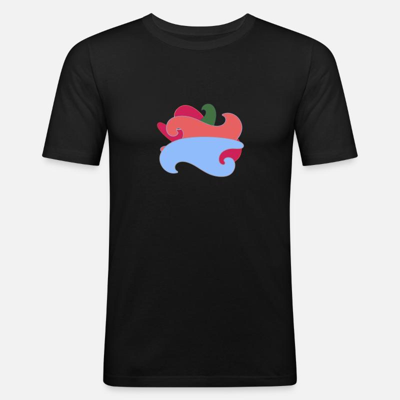 Wave - Männer Slim Fit T-Shirt - Schwarz