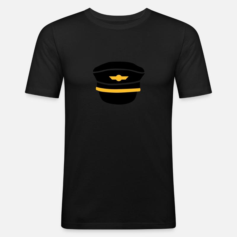 Pilot - Männer Slim Fit T-Shirt - Schwarz