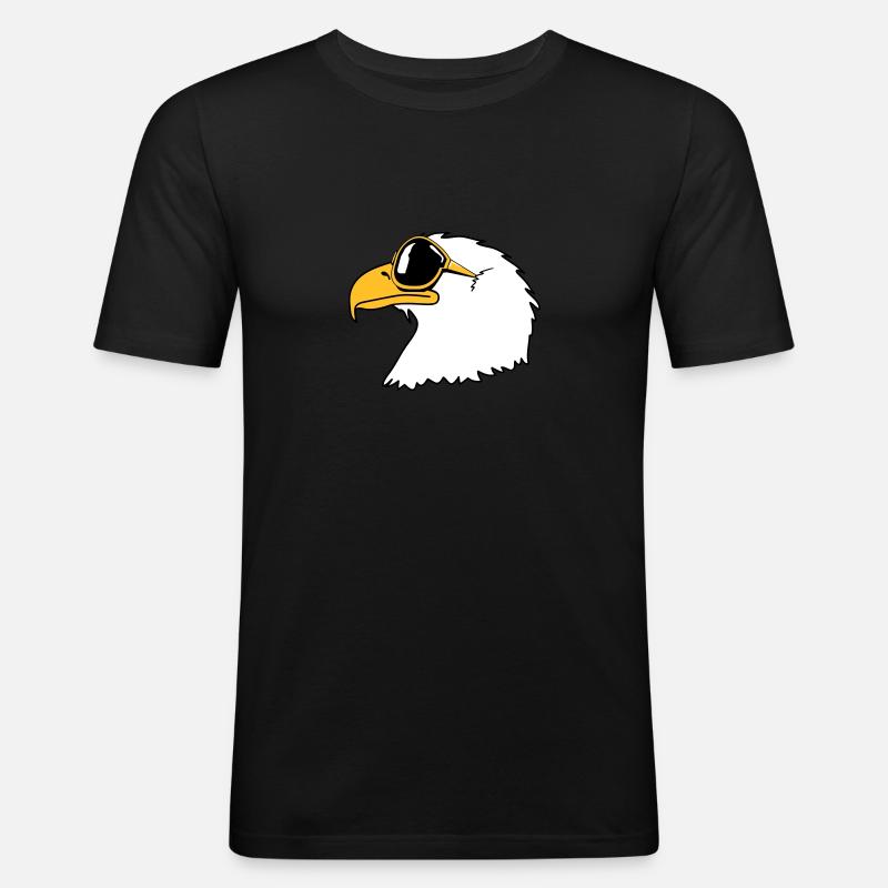 Adler Sonnenbrille Cool Vogel witzig - Männer Slim Fit T-Shirt - Schwarz