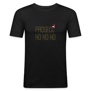 PROSECCO Weihnachten - Männer Slim Fit T-Shirt - Schwarz - Vorne - Nik (191cm)