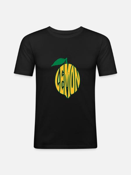Lemon Zitrone - Men's Slim Fit T-Shirt - black