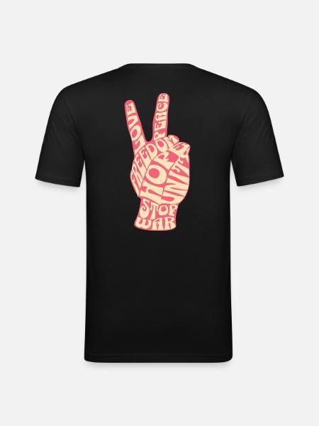60s - Männer Slim Fit T-Shirt - Schwarz