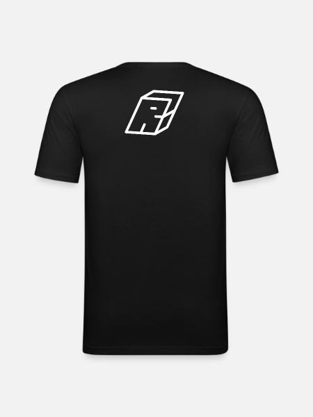 Outline Letter R - Men's Slim Fit T-Shirt - black