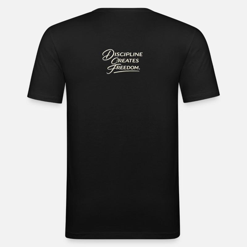 Discipline Creates Freedom Script - T-shirt près du corps Homme - noir