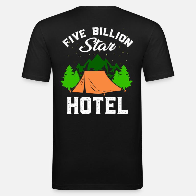 Camping Campen Zelten Geschenk - Männer Slim Fit T-Shirt - Schwarz