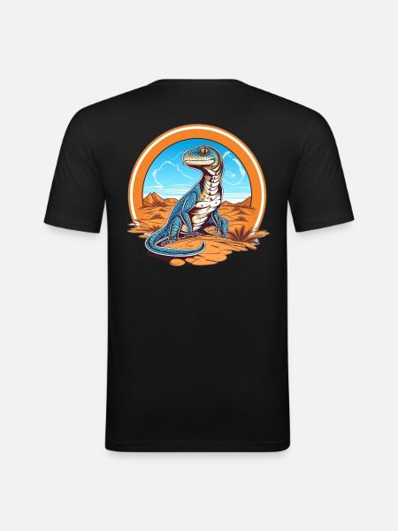 Lizard in Desert Landscape Design - Men's Slim Fit T-Shirt - black