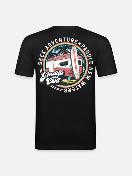 Seek adventure paddle new waters - Men's Slim Fit T-Shirt - black