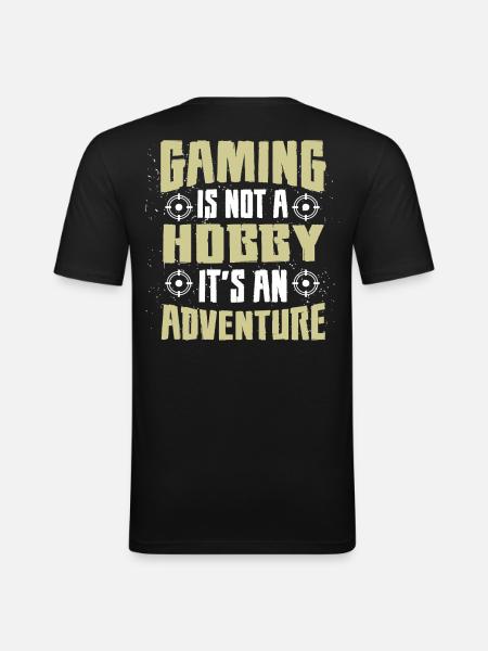 Gaming Hobby Adventure Motif - Men's Slim Fit T-Shirt - black