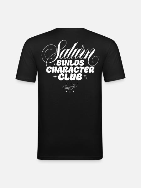 Saturn formt Charakter Club - Männer Slim Fit T-Shirt - Schwarz