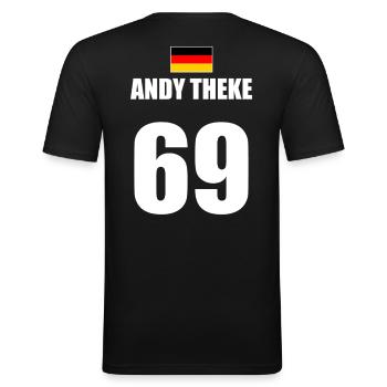 Design du justaucorps Malle Malle 2026 Andy Counter Funny - T-shirt près du corps Homme - noir - Dos - Nik (191cm)