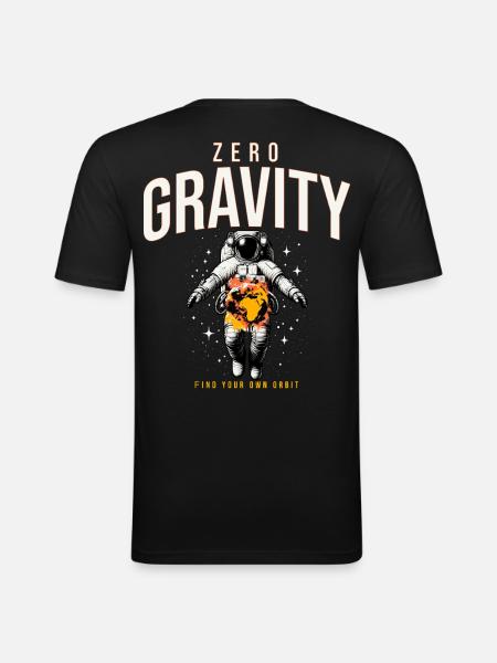 Zero Gravity Astronaut Erde Weltraum - Männer Slim Fit T-Shirt - Schwarz