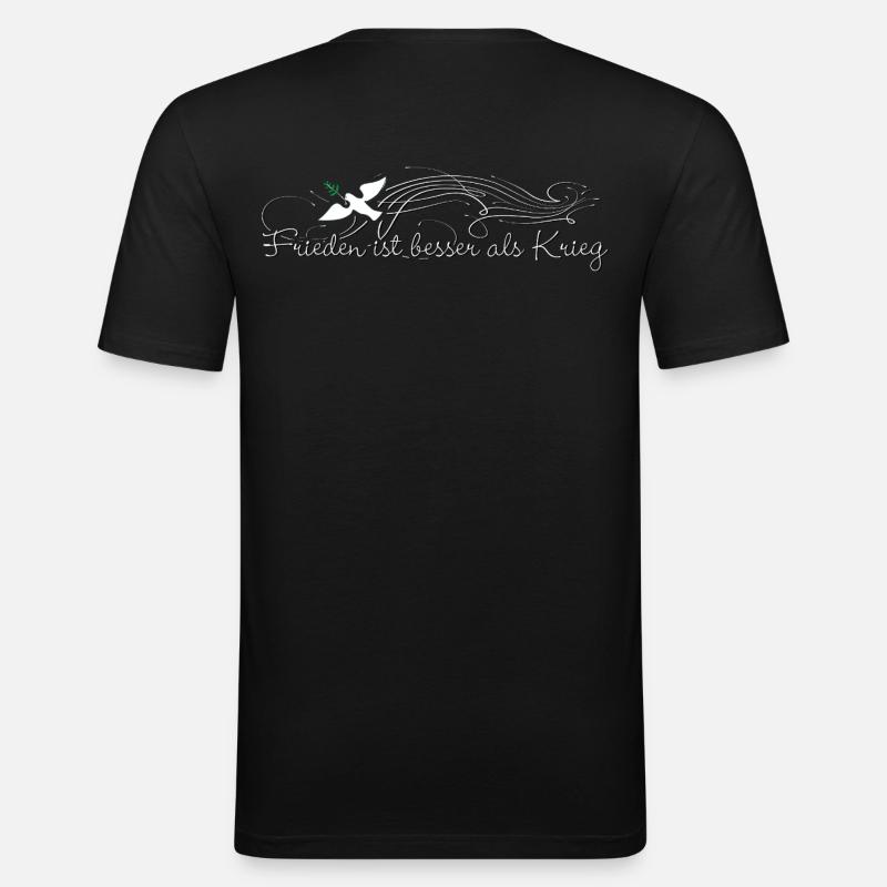 Frieden ist besser als Krieg - Männer Slim Fit T-Shirt - Schwarz