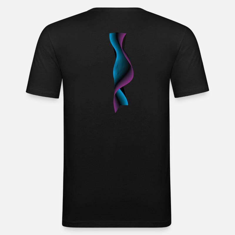 Neon Wave Pattern - Men's Slim Fit T-Shirt - black