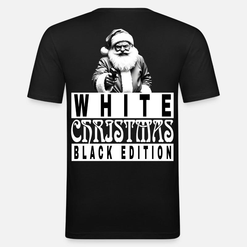 White Christmas Black Edition  - Männer Slim Fit T-Shirt - Schwarz