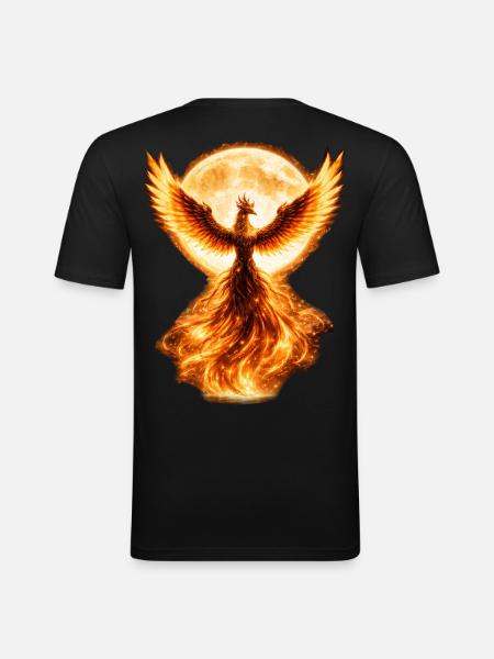 Phoenix burning in the moonlight - Men's Slim Fit T-Shirt - black